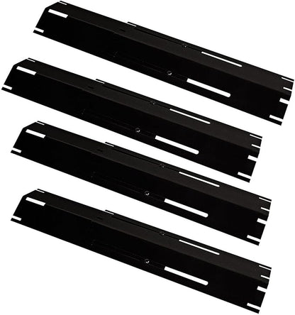 KEESHA 11.75" to 21" Adjustable Porcelain Steel Heat Plate Shield, Flavorizer Bar, Burner Cover, Flame Tamer for Gas Grill, Grill Replacement Parts, 4 Packs