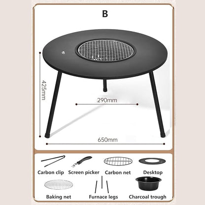 Outdoor Charcoal BBQ Grill Portable Charcoal Barbecue Grill with A Variety of Grilling Accessories Perfect for Outdoor Cooking & Grilling, BBQ, Patios with Carry Bag(B)