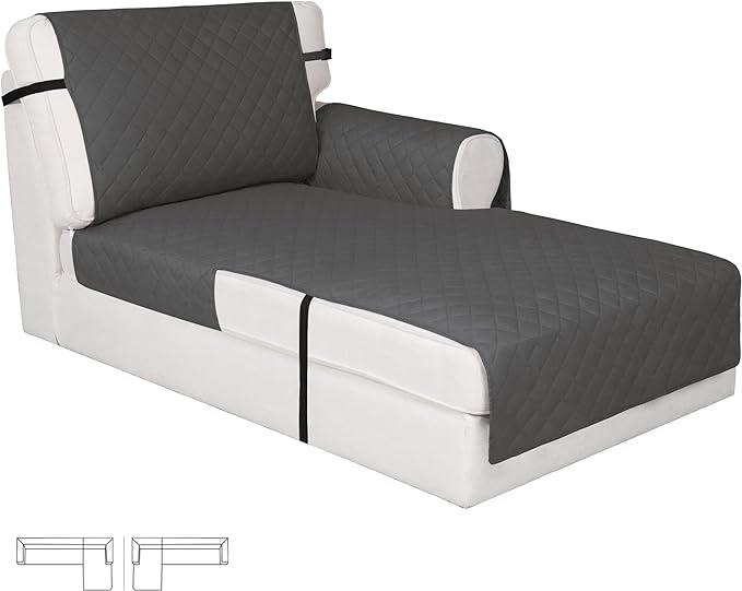 Easy-Going Reversible Couch Cover, Chaise Lounge, Dark Gray/Dark Gray | Machine Washable Slipcover For Dogs, Water Resistant Furniture Mat For Living Room, Non-Slip Sofa Cover, Pet Friendly