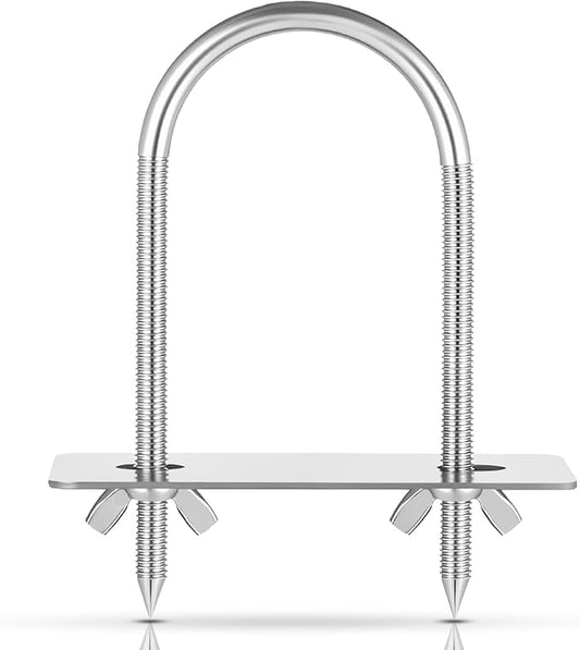 U-Bolt Fork Stainless Steel 5.5 Inches Long for Pig Spine Back Meat Trussing Tapered Prongs for Easy Insertion Rotisserie Parts for Whole BBQ Pig, Hog, Lamb Rotisserie Grill Accessories