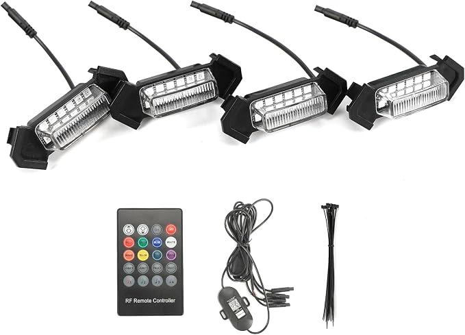 RGB Grill Led Lights 4 PCS for Toyota Tacoma 2016-2023 TRD PRO OEM Only | Pack of 4 Front Grille LED Light Clear Lens with Instruction and Fuse, APP/Remote Control 20 Custom Colors
