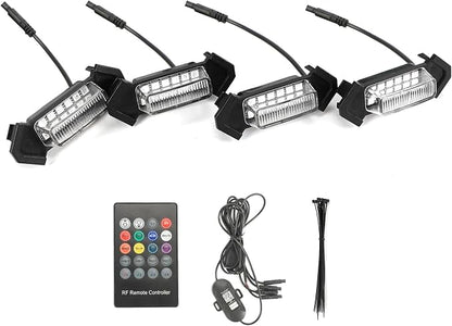 RGB Grill Led Lights 4 PCS for Toyota Tacoma 2016-2023 TRD PRO OEM Only | Pack of 4 Front Grille LED Light Clear Lens with Instruction and Fuse, APP/Remote Control 20 Custom Colors