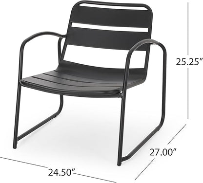Christopher Knight Home Cowan Outdoor Dining Chair (Set of 2), Matte Black