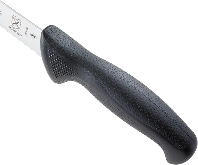 Mercer Culinary M23408 Millennia Black Handle, 8-Inch Wavy Edge, Utility Knife