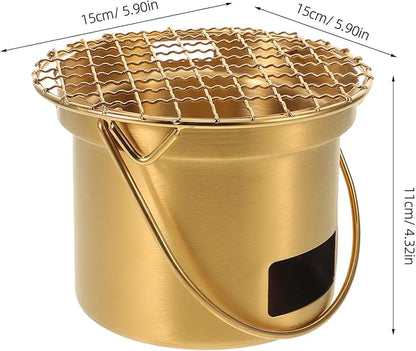 Small Grill: Stainless Steel Small Bbq Grill For Outdoor Camping Picnic Table - Portable Charcoal Barbecue Stove For Camping Backyard Picnic