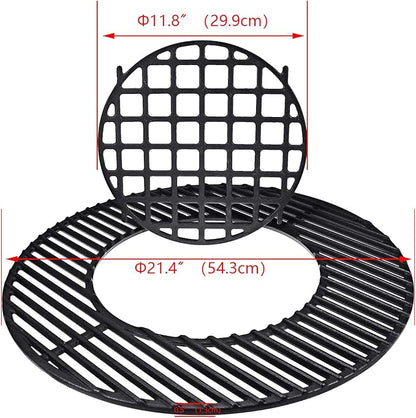 Uniflasy Cast Iron Cooking Grate for Weber 22 inch Kettle Grills, Gourmet BBQ System, One-Touch, Bar-B-Kettle, Master-Touch, Performer, for Weber 22.5 inch Original Kettle Premium Charcoal Grill, 8835