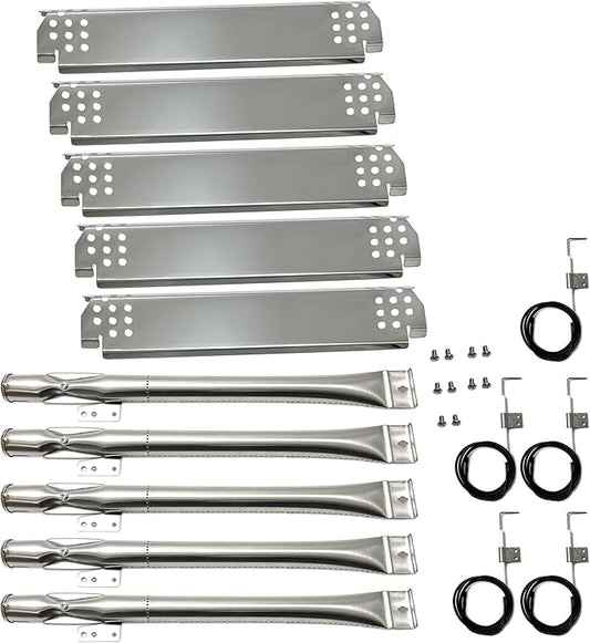 Kit DG280 Replacement for Home Depot Nexgrill 720-0830H, 5 Burner 720-0888 720-0888N 720-0888S Gas Grill, Grill Burner, SS Heat Plate, Grill Igniter Kit, Nexgrill Replacement Parts, 5pack