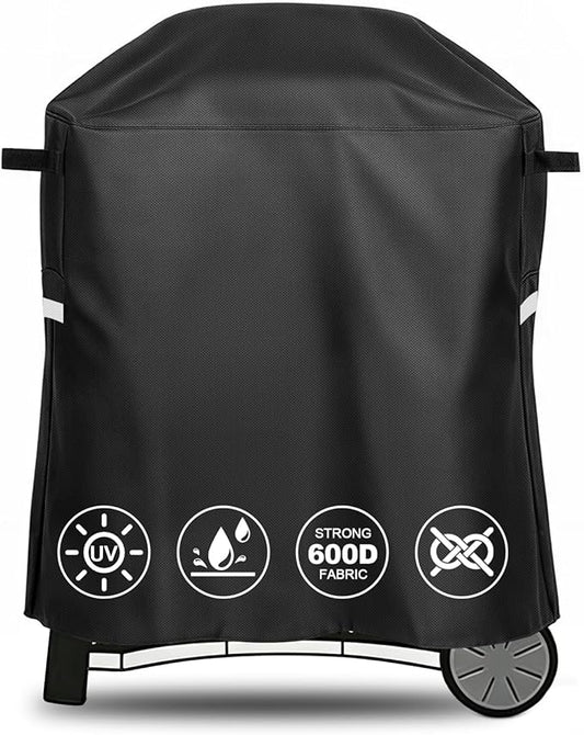 QuliMetal 7113 Grill Cover for Weber Q100 Q120 Q1000 Q1200 Q200 Q220 Q2000 Q2200 Q2400 Q2800N+ Series Gas Grills, Heavy Duty BBQ Gas Grill Cover, 600D