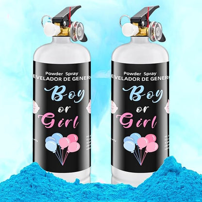 Gender Reveal Fire Extinguisher 2Pack Extinguishers for Baby Reveal Boy or Girl Giant Color Smoke Blue or Pink Powder for Party Decorations and Baby Shower