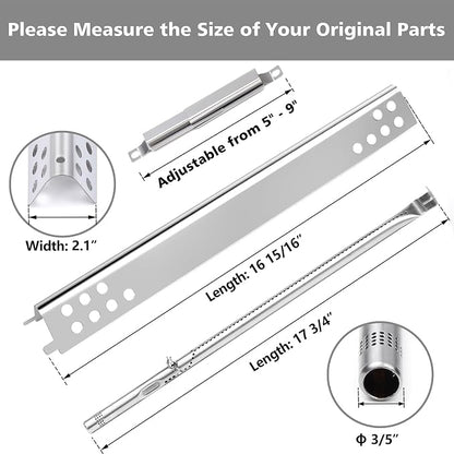 Grill Replacement Parts for Charbroil Performance 2 Burner Grill 463673519 463625217 463625219 463673517 463673017 463673617 463673019, 17.75" Burner Replacement Parts for Char-Broil Grill