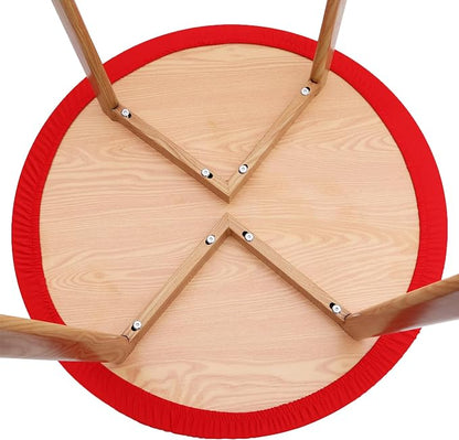 NEWISHER Round Fitted Table Cover Spandex Stretch Tablecloth Red Table Top Cover with Elastic Edged for Dining Picnic Patio 60 inch