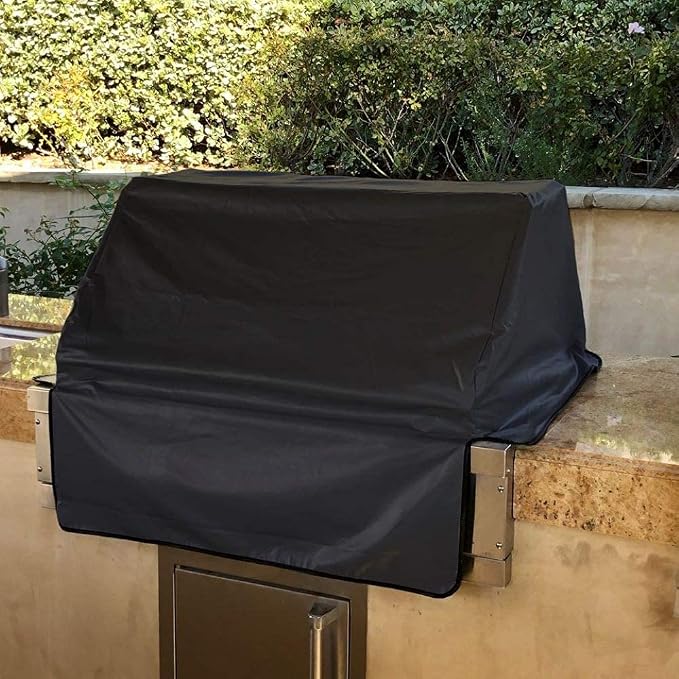 Formosa Covers Built-in BBQ Outdoor Gas Grill Cover 30" L x 30" D x 16" H Vinyl Black Fits Weber 30 Inch, Heavy-Duty Waterproof Black Vinyl Outdoor Island Guard