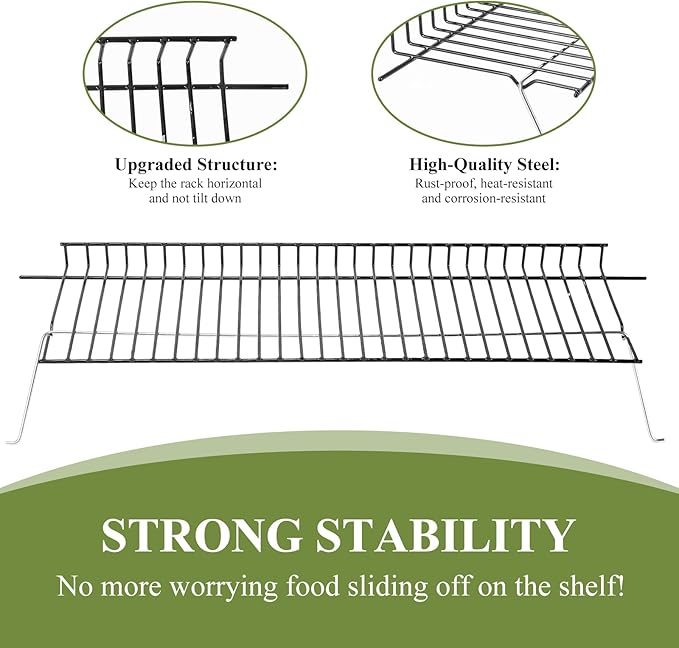Utheer Porcelain-Coated Warming Rack for Dyna-Glo Gas Grills, 23.2" x 6.7" Upper Warming Shelf Replacement, Fits DGF371CRP-D & DGH373CRP-D