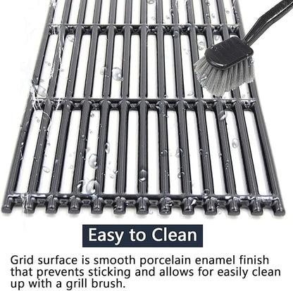 Hongso 17 inch Porcelain Coated Cast Iron Grates for Charbroil Commercial Tru Infrared 463242716, 466242715, 463242715, 466242815, G533-0009-W1, Lowe's 606682, Walmart 555179228, 3-Pk, PCB004