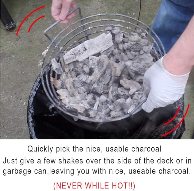 Lump Charcoal Fire Basket with Divider Big Green Egg Accessories,Stainless Steel Grill Ash Baskets for The Large Big Green Egg,Kamado Joe Classic