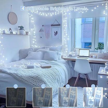 JMEXSUSS 800 LED White String Lights Indoor Outdoor, Wedding Lights Plug in | Christmas Tree Lights with Remote, Decorative Lights for Room Classroom Yards Patio Decor, Timer