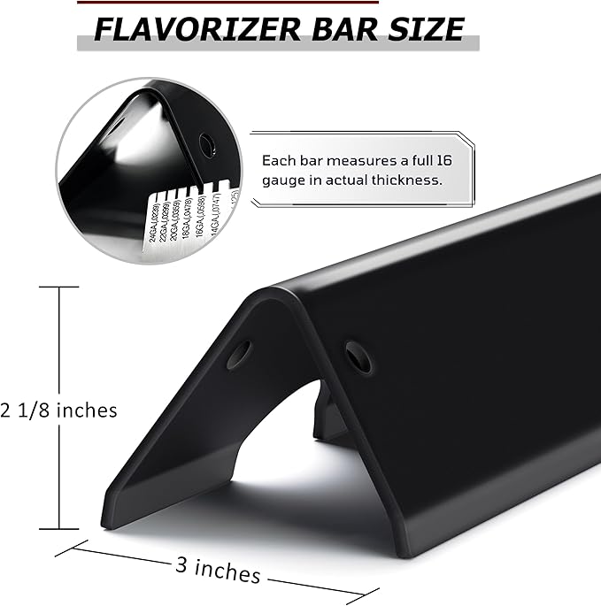 66795 GS4 Flavorizer Bars for Weber Genesis II Grill Parts, 17” Flavor Bars for Weber GS4 Genesis II 300 E-310 E-315 E-335 LX-340 Replacement Parts, Full 16GA Upgraded Porcelain-enameled Steel, 5 Pack