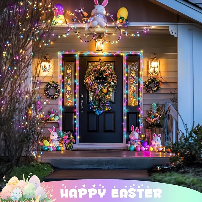JMEXSUSS 200 LED 66ft Pastel Christmas Lights, Easter String Lights Plug in | Connectable, 8 Modes, Waterproof, Pastel String Lights for Spring Bedroom Window Tree Room Indoor Outdoor Easter Decor