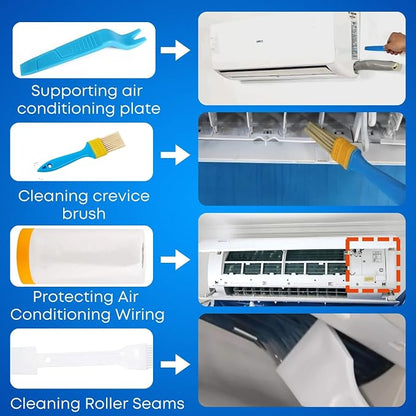 Oiktylr Mini Split Cleaning Kit with 2L Pressure Sprayer, Fits 38-48in | Waterproof & Leakproof AC Cleaning Kit Bag, Reusable, Durable PVC, Fits Systems 18,000-24,000 BTU Air Conditioner Unit