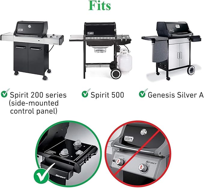 Hongso Replacement for Weber Spirit E210, Spirit 200 Series E&S 200 210, Genesis Silver A, Spirit 500 Models (with Side Controls), 65904 Grill Grates 7523, Flavorizer Bars 7534 7535, Burner Tube 7507