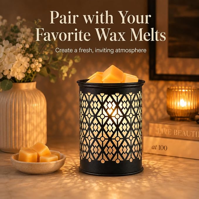 Wax Melt Warmer Metal Wax Warmer for Scented Wax Candle Wax Burner | Electirc Wax Melt Warmer Candle Melter as Gifts for Moms Grandma Women Girls (Diamond)