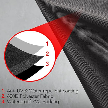 GrillTough Heavy Duty BBQ Grill Cover for Outdoor Grill, 64 Inch – Waterproof, Weather Resistant, UV & Fade Resistant with Adjustable Straps – Gas Grill Cover for Weber, Charbroil, etc. Charcoal