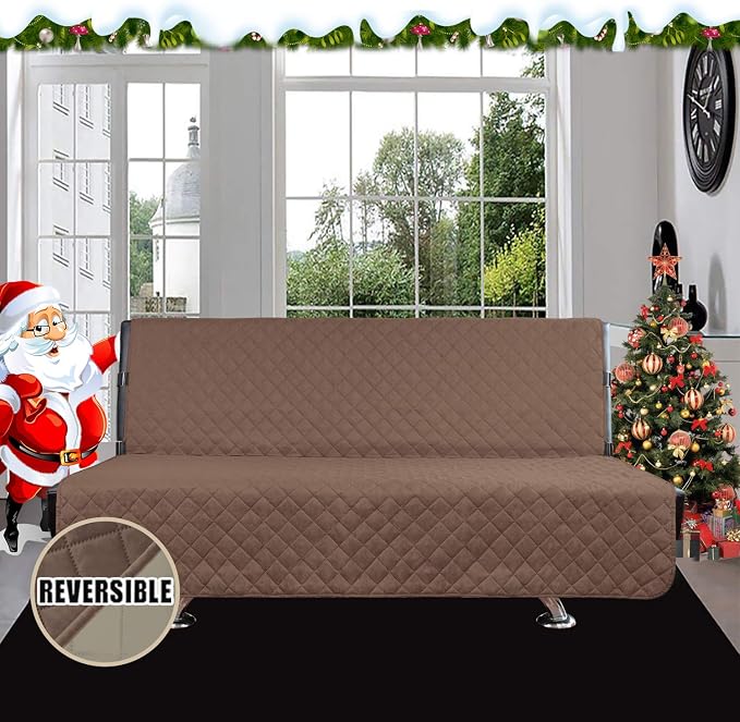 Easy-Going Reversible Couch Cover, Large Futon Sofa, Brown/Beige | Machine Washable Slipcover For Dogs, Water Resistant Furniture Mat For Living Room, Non-Slip Sofa Cover, Pet Friendly