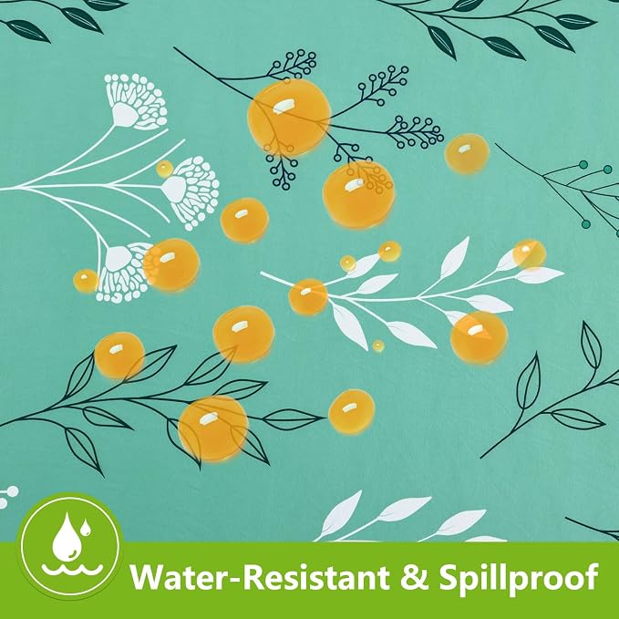 Smiry Spandex Fitted Tablecloth for 4 Foot Rectangle Tables, Washable Picnic Table Cover with Elastic, Stretch Reusable Table Cloth for Outdoor, Camping, Dining & Kitchen (Sage Green Leaf, 30"x48")