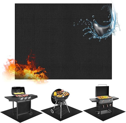 MDEOOSKY 48"×36" Under Grill Mat Outdoor Grill Deck Protector Fire Pit Mat Fireproof Mat Oil-Proof Waterproof BBQ Protector for Deck and Patio Easy to Clean Storage Waterproof Foldable