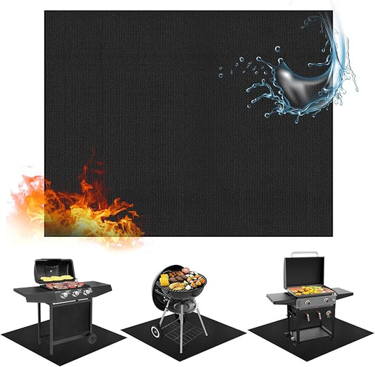MDEOOSKY 48"×36" Under Grill Mat Outdoor Grill Deck Protector Fire Pit Mat Fireproof Mat Oil-Proof Waterproof BBQ Protector for Deck and Patio Easy to Clean Storage Waterproof Foldable