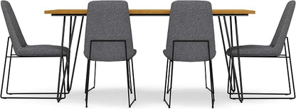SIMPLIHOME Corina/Hunter 7-Piece Dining Set in Grey for the Dining Room and Kitchen