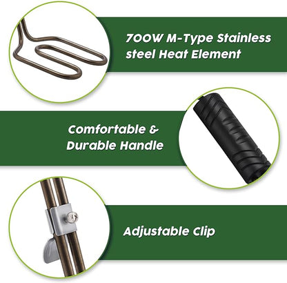 Electric Charcoal Starters 700W - BBQ Grill Fireplace Coal Lighter Easy & Quick Ignite Briquettes |No Sparks or Flames | 304 Coils 5f Cable for BGE Deep Grill (X-Large-Charcoal Starter)