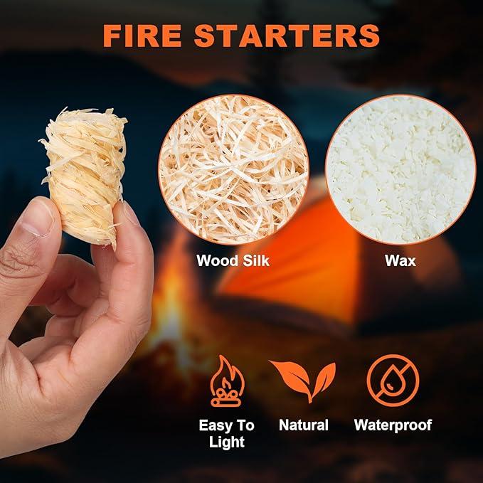 3 Lbs Fire Starter - Fire Starters for Campfires, BBQ, Fire Pit, Chimney, Smoker, Pizza Oven, Wood Stove, Charcoal Starter, Fire Starters for Grill, Firestarter