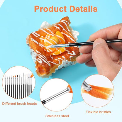 JJUNW 15 PCS Cake Decorating Brushes, Sugar Cookie Decorating Brushes Kit Food Safe Basting Brush Multifunctional Decorative Baking Supplies Candy Icing Pastry Brush for Bakers(Black)