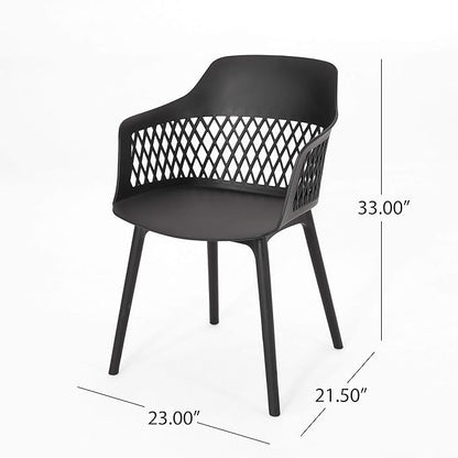 Christopher Knight Home Madeline Outdoor Dining Chair (Set of 2), Black
