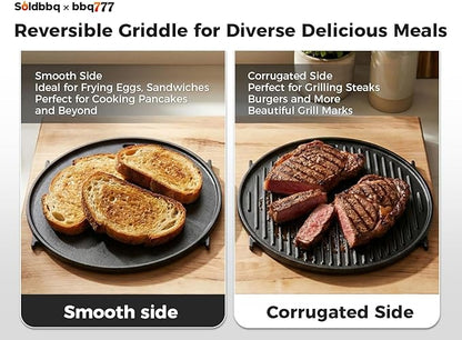 8834 Cast Iron Griddle for Weber Gourmet BBQ System Sear Grate, Griddle for 22-inch Weber Kettle Premium/Charcoal Grill 22" Smokers, for Kettle Charcoal Grill Grate 22 inch Diameter 12"