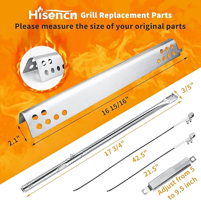 Grill Replacement Parts Kit Compatible with Char-Broil Performance 5 Burner 463347519 463347518 463243518 463275517 463373019, 475 4 Burner Gas Grill, Burners Heat Plates Crossover Tubes Igniters
