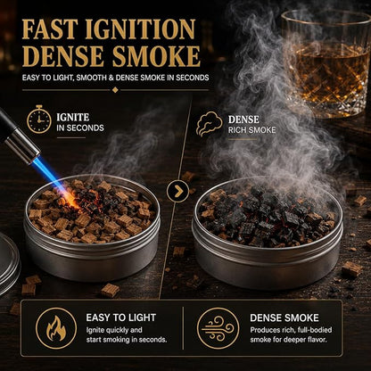Cocktail Smoker Wood Chips, 12 Flavors Natural Wood Chips for Cocktail Smoker Kit, 12 x 1oz Premium Whiskey Smoking Chips for Bourbon, Old Fashioned, BBQ & Grilling