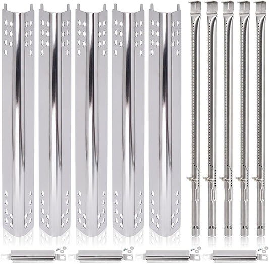 463347519 Replacement Parts for Char-broil Performance 5 Burner, G470-5200-W1 Burner & Heat Plates & Carryover Tubes for Charbroil 463347519, 463243518, 463275517, 463347518, 463373019, 463243519.
