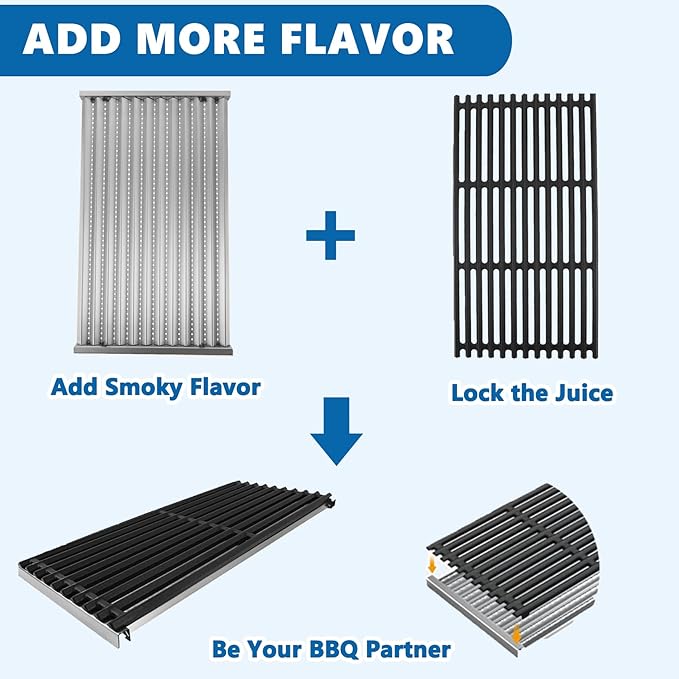 Emitter Plate & Grill Grate 463242516 for Charbroil Commercial Infrared 3 Burner Grills 463242515 466242515 463243016 463367016 466242516 463342620 463346017, Charbroil G474-0017-W1 G466-2400-W1 Parts