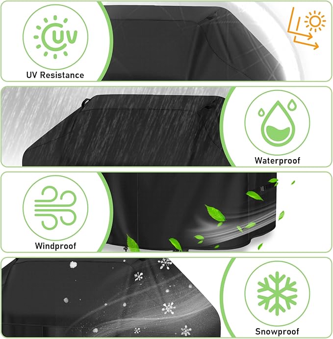 Grill Cover 44 inch,600D Heavy Duty BBQ Propane Gas Grill Cover,Waterproof Outdoor Grill Cover for Weber,Nexgrill,Brinkmann,Jenn Air,Char-Broil,Monument,Dyna-Glo 2 Burner Barbecue Grills