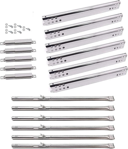 Criditpid Grill Replacement Parts for Charbroil Advantage 6 Burner 463240115, 463235815, Charbroil 463344015, 463432215, 463343015 Gas Grill. Burner Tube, Heat Plate, Carryover Tube for Char-Broil.