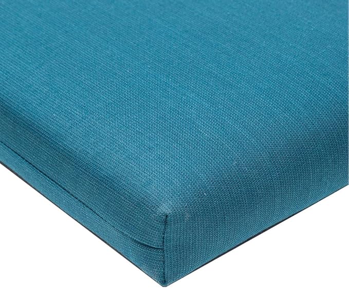 QILLOWAY Outdoor Indoor Chair Pads,Seat Cushions, Square Foam Dining Chair Patio Cushion Set of 4, All Weather, 17" Lx17 Wx3 D (Peacock Blue)