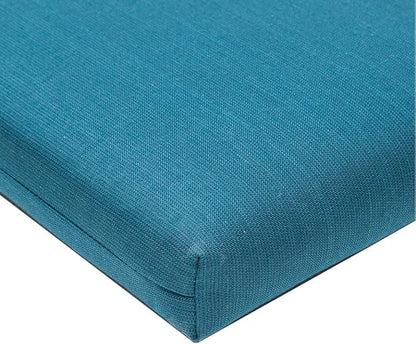 QILLOWAY Outdoor Indoor Chair Pads,Seat Cushions, Square Foam Dining Chair Patio Cushion Set of 4, All Weather, 17" Lx17 Wx3 D (Peacock Blue)