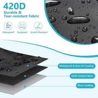 Refrigerator Cover Waterproof Dustproof Fridge Cover Outdoor Refrigerator Covers with Double Zipper and Large Mesh Vent Suitable for Upright Freezers/Beverage Refrigerators 33"D x 33"W x 67"H