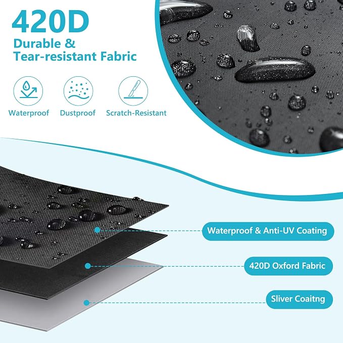 Refrigerator Cover Waterproof Dustproof Fridge Cover Outdoor Refrigerator Covers with Double Zipper and Large Mesh Vent Suitable for Upright Freezers/Beverage Refrigerators 23"D x 23"W x 56"H