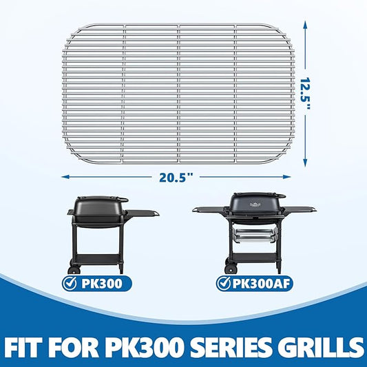 SafBbcue Stainless Steel Charcoal Grate for PK300 Grills Smoker, Grill Charcoal Grate for PK300AF Grills & Smoker Accessories, Stainless Steel BBQ Grill Grate for PK300 Parts, 20.5" x 12.5"
