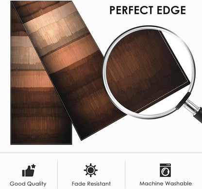 Emvency Farmhouse Table Runner, Brown Striped Abstract Copper Texture for Kitchen Coffee Table Family Dinners Holiday Parties Wedding Events Decor(13x72 inch)