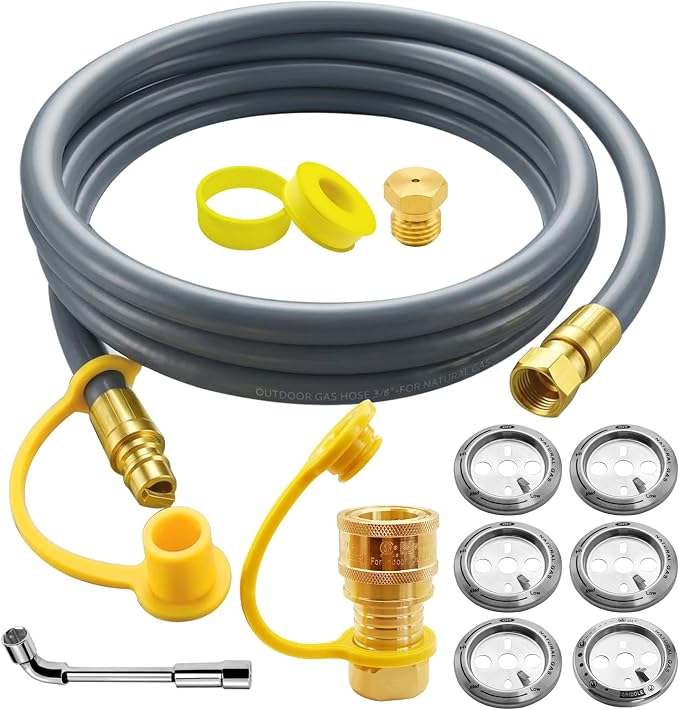 4984619A Natural Gas Conversion Kit Compatible with Char-Broil Commercial & Signature Series Dual Fuel Grill(2008 to 2019), Propane to Natural Gas Conversion Kit w/ CSA Gas Hose & 3/8" Quick Connect.