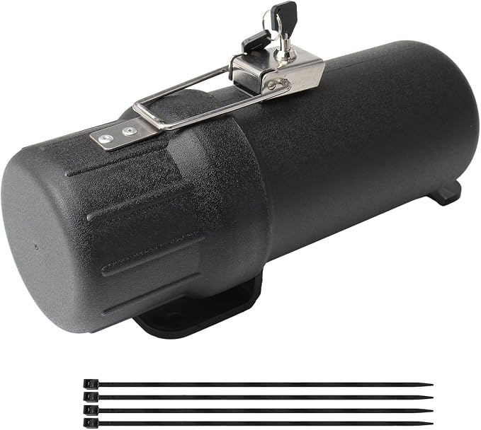 Universal Motorcycle Tool Tube,Motorcycle Storage Box Waterproof - Black(with Lock)